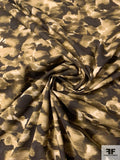 Abstract Border Printed Stretch Cotton Poplin - Olive / Brown / Taupe