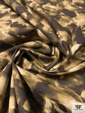 Abstract Border Printed Stretch Cotton Poplin - Olive / Brown / Taupe