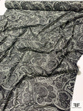 Paisley Printed Stretch Tulle - Black / Cream