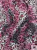 Animal Pattern Printed Stretch Nylon Tulle - Berry / Mauve / Black / Greys