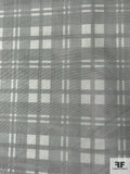 Plaid Printed Nylon Tulle - Dark Grey / Light Grey