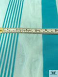 Vertical Shadow Striped Netting - Turquoise