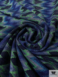 Chevron Hearts Novelty Knit - Navy / Blue / Lime / Black