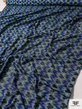 Chevron Hearts Novelty Knit - Navy / Blue / Lime / Black