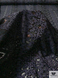 Burnout Novelty Stretch Tulle - Black / Lavender