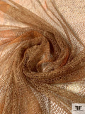 French Floral Printed Lace-Like Tulle - Shades of Caramel