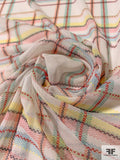 Plaid Printed Stretch Nylon Tulle - Multicolor Pastels