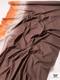 Tie-Dye Border Pattern Printed Cotton Poplin - Brown / Beige / Dusty Orange