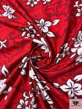 Vibrant Floral Printed Cotton Poplin - Red / White / Black