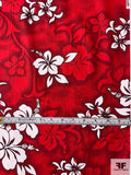 Vibrant Floral Printed Cotton Poplin - Red / White / Black