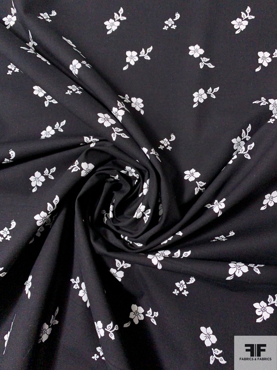 Ditsy Floral Printed Stretch Cotton Poplin - Black/White | FABRICS & FABRICS Fabrics & Fabrics Ditsy Floral Printed Stretch Cotton Poplin - Black/White | FABRICS & FABRICS Fabrics & Fabrics