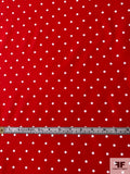 Polka Dot Printed Stretch Cotton Poplin - Red / White