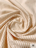 Vertical Striped Seersucker Cotton Shirting - Beige / Off-White