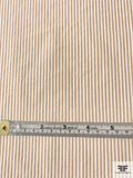 Vertical Striped Seersucker Cotton Shirting - Beige / Off-White