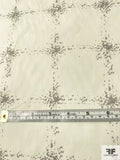 Pixelated Windowpane Printed Cotton Batiste - Ecru White / Grey