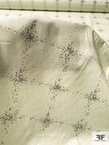 Pixelated Windowpane Printed Cotton Batiste - Ecru White / Grey