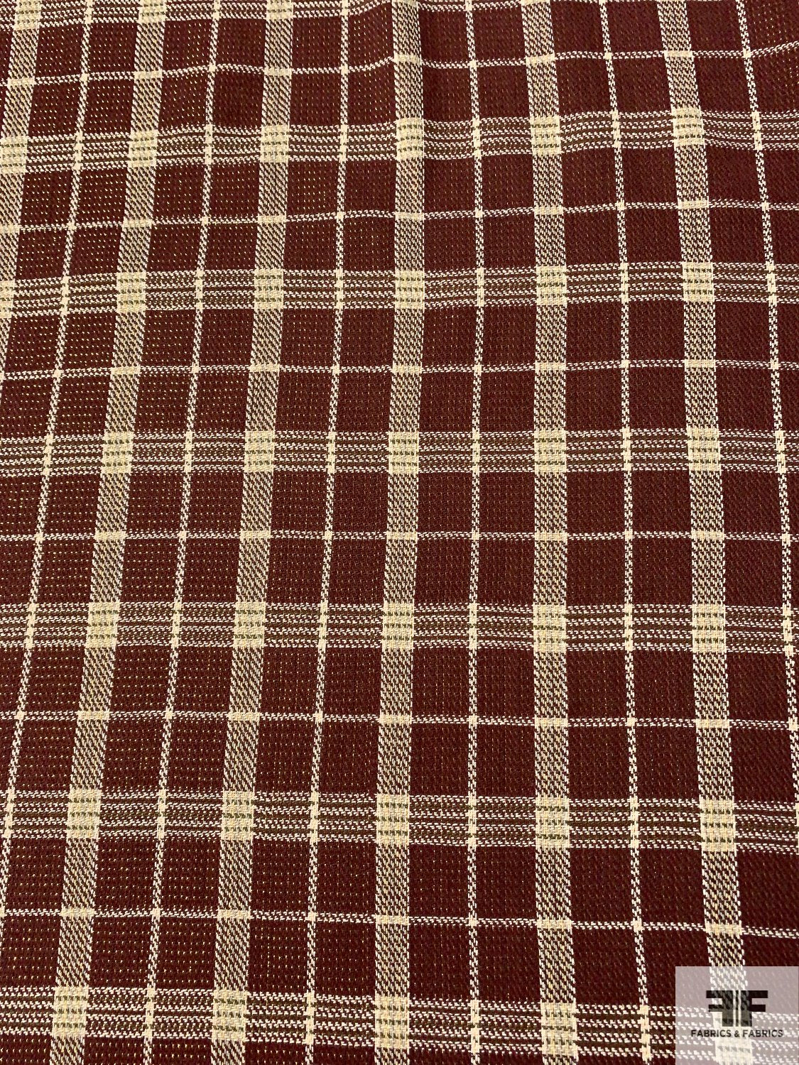 Cotton Blend Yarn-Dyed Plaid - Brown and Ecru – Lucky DeLuxe Fabrics