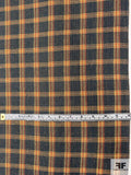 Plaid Yarn-Dyed Cotton Suiting with Lurex - Dusty Periwinkle / Salmon / Yellow / Gold
