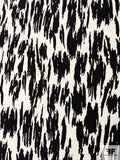 Abstract Streaks Printed Cotton-Silk Faille - Black / Off-White