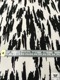 Abstract Streaks Printed Cotton-Silk Faille - Black / Off-White