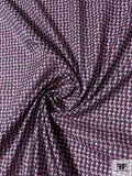 Hazy Houndstooth Printed Cotton Voile - Pink / Black