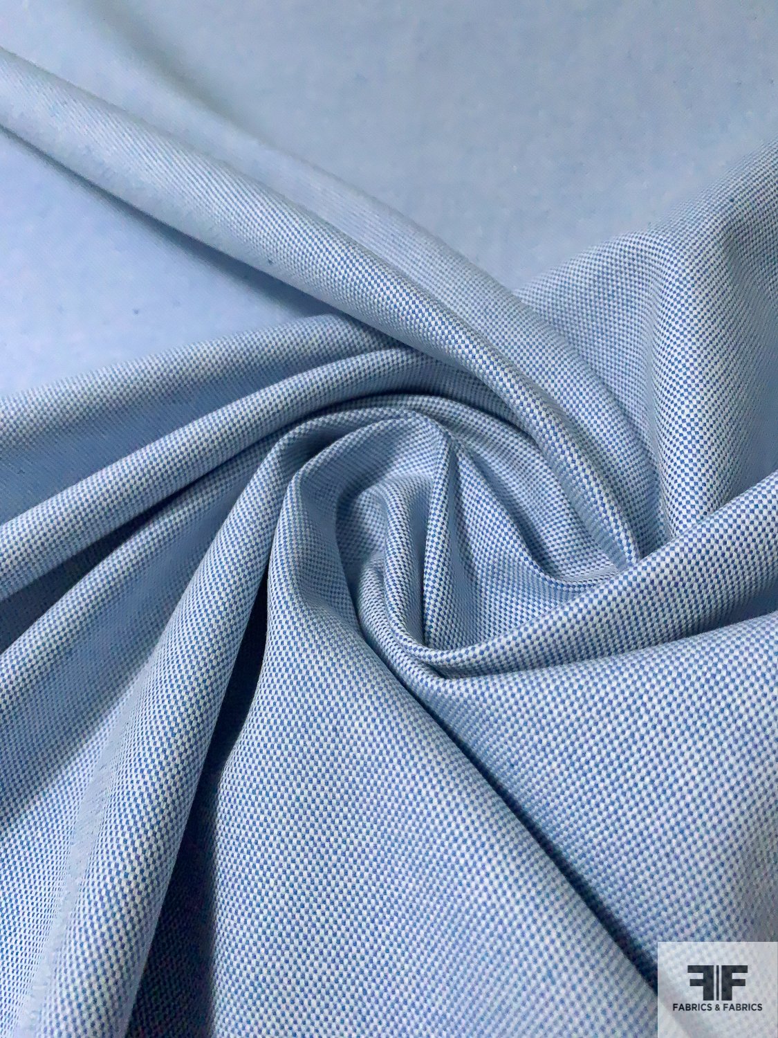 Basic Medium-Weight Stretch Cotton Oxford - Blue/White | FABRICS & FABRICS Fabrics & Fabrics Basic Medium-Weight Stretch Cotton Oxford - Blue/White | FABRICS & FABRICS Fabrics & Fabrics