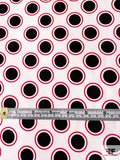 Bullseye Circles Printed Cotton Sateen - Red / Black / White