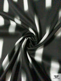 Italian Hazy Floating Rectangles Printed Cotton Lawn - Black / Ecru