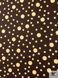 Multisize Polka Dot Printed Cotton Sateen - Chocolate Brown / Eggnog