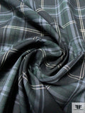 Plaid Yarn-Dyed Cotton Voile - Navy / Evergreen / Grey-Blue