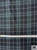 Plaid Yarn-Dyed Cotton Voile - Navy / Evergreen / Grey-Blue