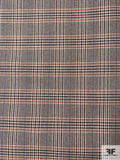 Glen Plaid Jacket Weight Yarn-Dyed Cotton - Beige / Navy / Burnt Orange / Blue-Grey