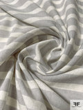 Horizontal Yarn-Dyed Striped Cotton Poly Voile - Earth Grey / Ivory