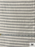 Horizontal Yarn-Dyed Striped Cotton Poly Voile - Earth Grey / Ivory