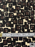 Bubbly Squares Printed Fine Stretch Cotton Pique - Black / Brown / Cream