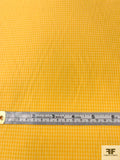Mini Gingham Check Yarn-Dyed Cotton Shirting - Tangerine Yellow