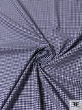 Mini Gingham Check Yarn-Dyed Stretch Cotton Shirting - Navy / White