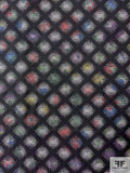 Optic Diamond Printed Stretch Cotton Jacquard - Black / Multicolor