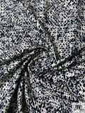Spotted Animal Pattern Printed Stretch Cotton Twill - Black / Grey / Off-White