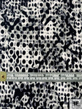 Spotted Animal Pattern Printed Stretch Cotton Twill - Black / Grey / Off-White