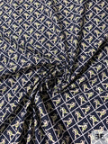 Graphic Sailor Printed Cotton Lawn - Navy / Cream / White / Lime