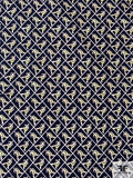 Graphic Sailor Printed Cotton Lawn - Navy / Cream / White / Lime