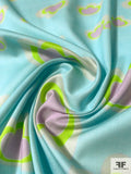 Jovial Cloud Graphic Printed Cotton Batiste - Seafoam / Lime / Grey