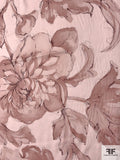 Romantic Watercolor Floral Printed Viscose Challis - Light Dusty Rose