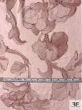 Romantic Watercolor Floral Printed Viscose Challis - Light Dusty Rose