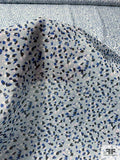 Pebbly Rock Graphic Printed Cotton Voile - Sky Blue / Blue / Navy / Lilac