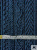 Textured Sweater Wool-Like Jacquard Brocade - Dark Teal / Black