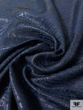 Italian Novelty Textured Silk and Lurex Lamé - Navy