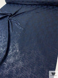 Italian Novelty Textured Silk and Lurex Lamé - Navy