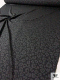 Italian Abstract Animal Pattern Textured Brocade - Black